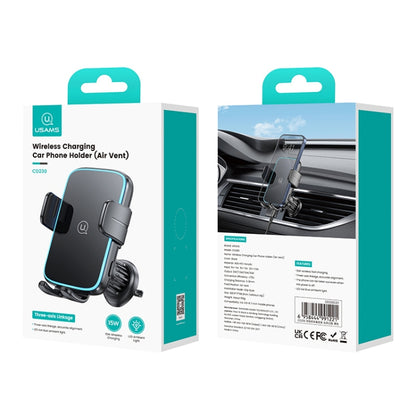 USAMS CD230 Soporte Coche Inalámbrico Carga 15W Ventosa