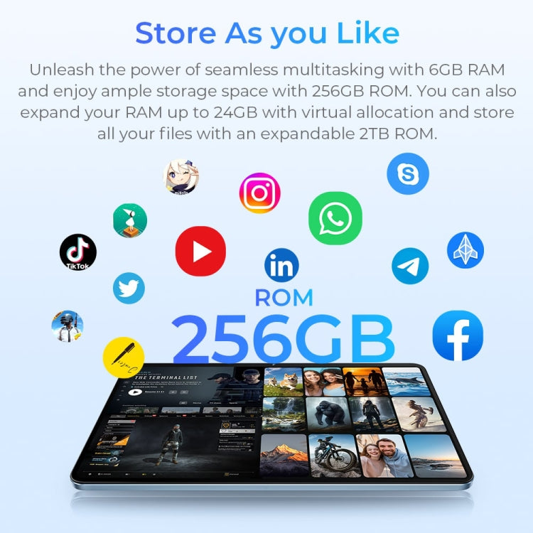 Tableta OUKITEL OT5S de 12 pulgadas con pantalla 2.4K, Android 14 Unisoc Tiger T606 Octa Core, compatible con red Dual SIM 4G, enchufe de la UE, 6GB+256GB, OT5S