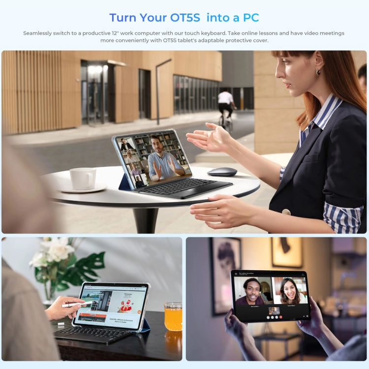 Tableta OUKITEL OT5S de 12 pulgadas con pantalla 2.4K, Android 14 Unisoc Tiger T606 Octa Core, compatible con red Dual SIM 4G, enchufe de la UE, 6GB+256GB, OT5S