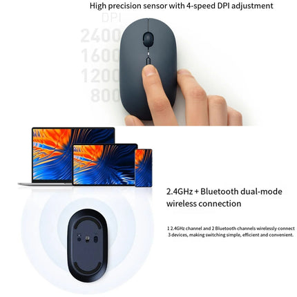 Xiaomi XMBXSB01YM Ratón Bluetooth Dual Modo Silencioso Portátil Negro