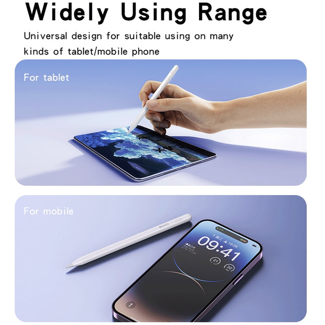 Yesido ST15 Lápiz táctil capacitivo universal blanco con batería 130mAh y carga rápida tipo-C