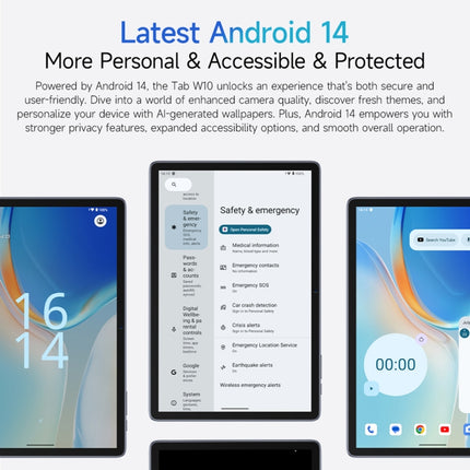 Ulefone Tab W10 Tableta 4GB+128GB WiFi Android14 10.1
