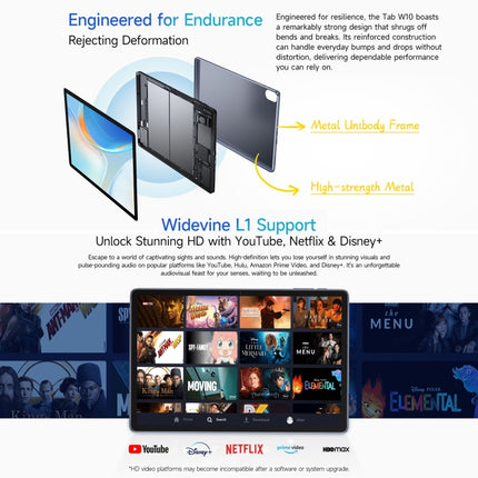 Ulefone Tab W10 Tableta 4GB+128GB WiFi Android14 10.1