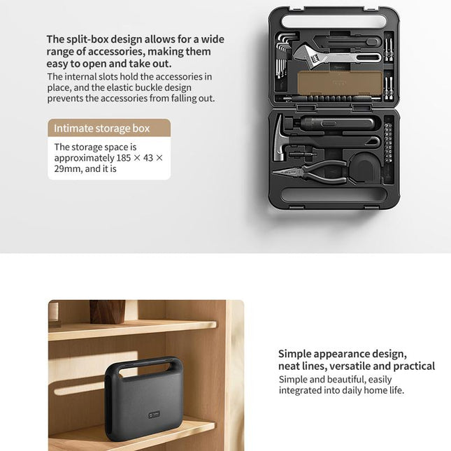 Xiaomi Mijia Set de Herramientas Eléctricas 4Nxm con 18 Puntas y Cinta Métrica