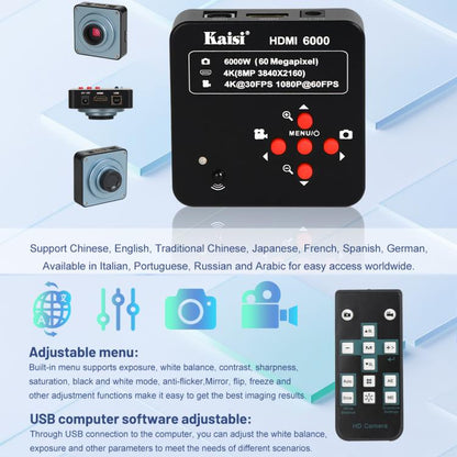 Kaisi HDMI 6000 Cámara Industrial para Microscopio 60MP