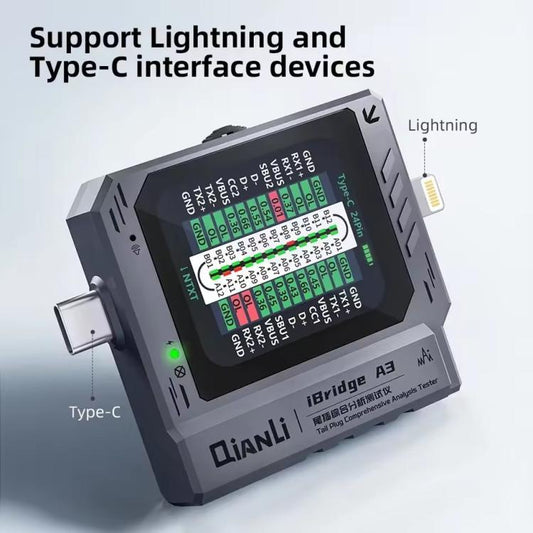 Qianli iBridge A3 Probador De Análisis De Conectores Detección Corriente