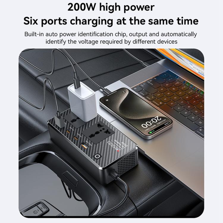 Yesido VC07 Inversor Para Coche 200W CA 220V Portátil