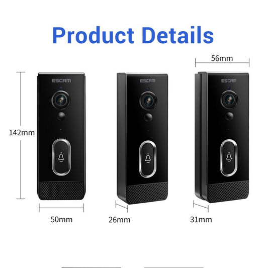 ESCAM V5 Timbre Inalámbrico 1080P Puerta Inteligente 128GB