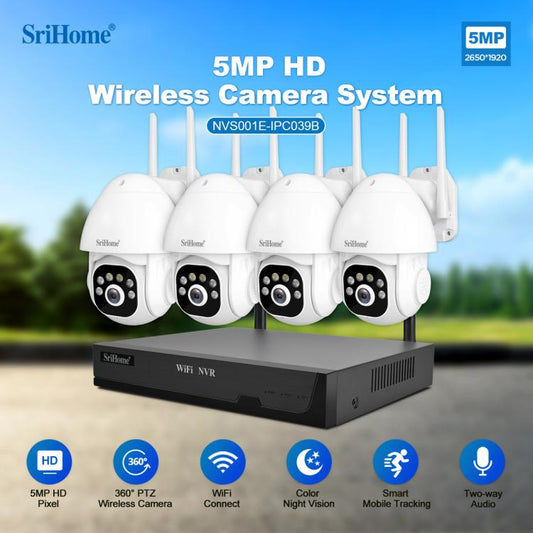 SriHome NVS001E-IPC039B Sistema de cámaras inalámbricas 5MP
