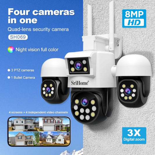 SriHome SH069 Cámara De Seguridad Con Zoom Digital 3X Para Hogar