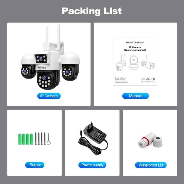 SriHome SH069 Cámara De Seguridad Con Zoom Digital 3X Para Hogar