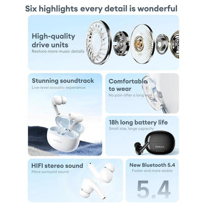Lenovo LP5 Pro TWS Auriculares Bluetooth 5.4 con 18 Horas de Batería