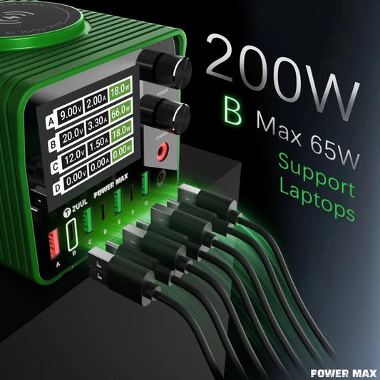 2UUL PC01 Power Max 200W Cargador Multipuertos Voltaje Ajustable