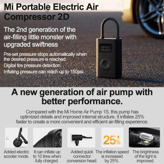 Xiaomi Mijia Air Pump 2D Compresor Eléctrico 2000 mAh, Portátil