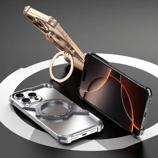 S Shaped S360 Funda MagSafe IPhone Metal Airbag Desmontable Tornillos Protección Ultra Resistente