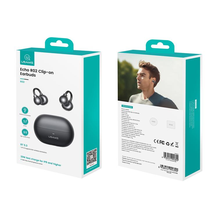 USAMS Echo R02 Auriculares Bluetooth Inalámbricos Versión 5.3 Tiempo de Reproducción 7 Horas