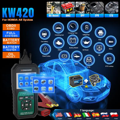 KONNWEI KW420 Escáner OBD2 Pantalla Color 2.8 Pulgadas