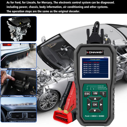 KONNWEI KW470 Escáner OBD2 Ford Pantalla Color 2.8 Pulgadas Moderno