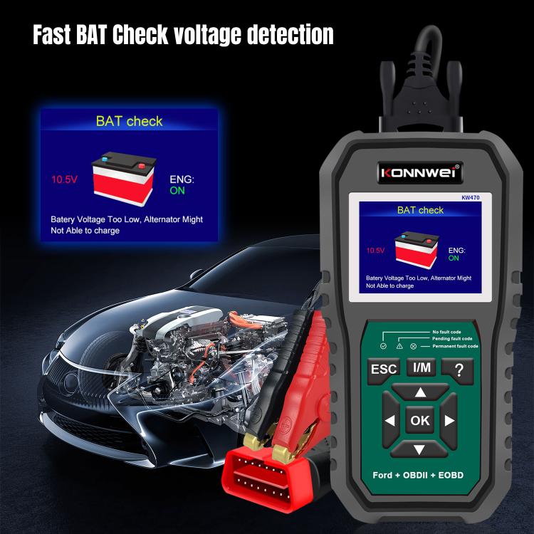 KONNWEI KW470 Escáner OBD2 Ford Pantalla Color 2.8 Pulgadas Moderno