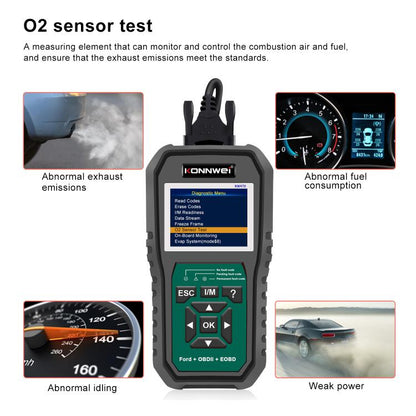 KONNWEI KW470 Escáner OBD2 Ford Pantalla Color 2.8 Pulgadas Moderno