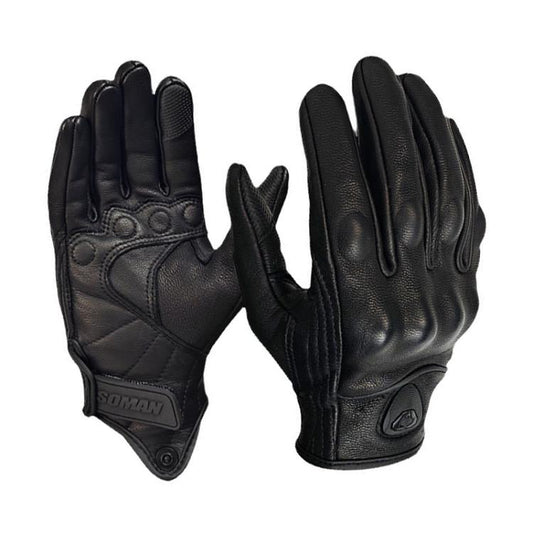 SOMAN MG-24 Guantes Moto Piel de Oveja Pantalla Táctil