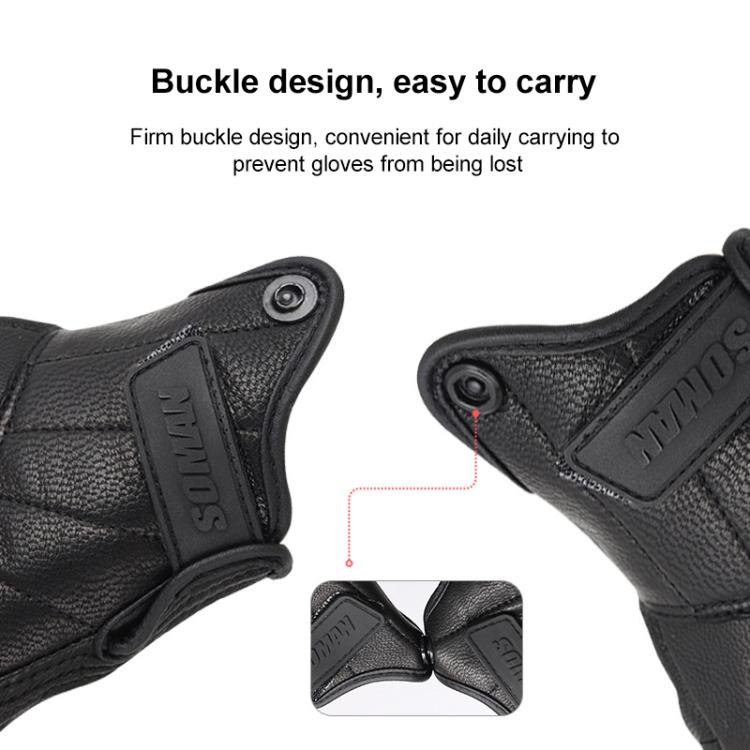 SOMAN MG-24 Guantes Moto Piel de Oveja Pantalla Táctil