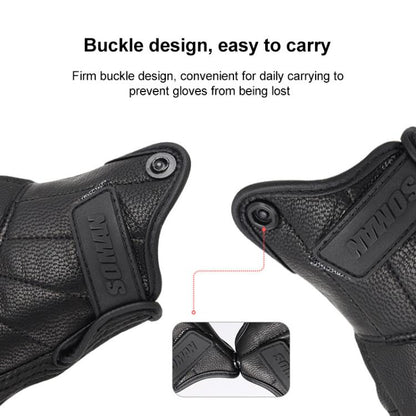SOMAN MG-24 Guantes Moto Piel de Oveja Pantalla Táctil