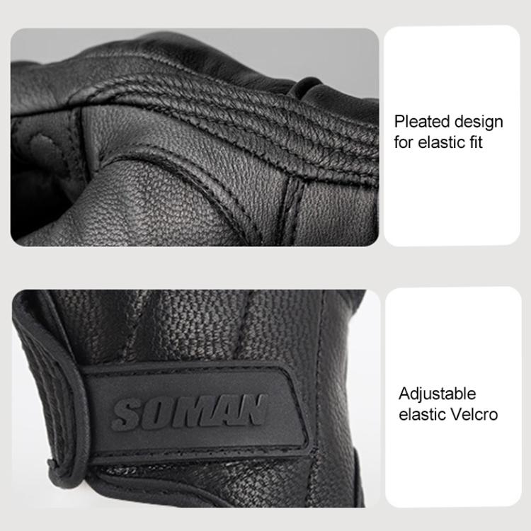 SOMAN MG-24 Guantes Moto Piel de Oveja Pantalla Táctil