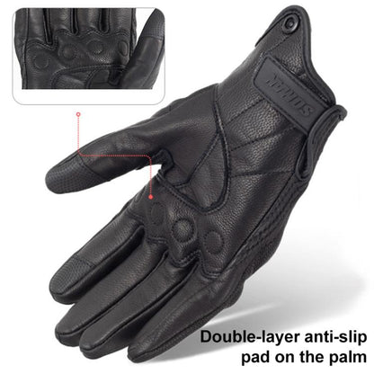 SOMAN MG-24 Guantes Moto Piel de Oveja Pantalla Táctil