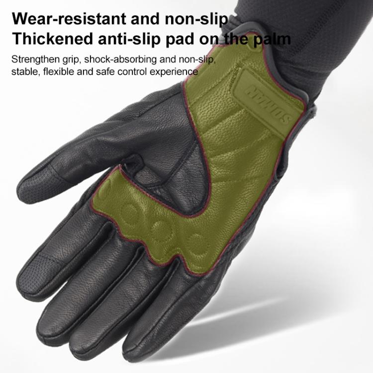 SOMAN MG-24 Guantes Moto Piel de Oveja Pantalla Táctil