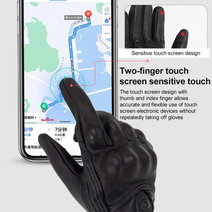 SOMAN MG-24 Guantes Moto Piel de Oveja Pantalla Táctil