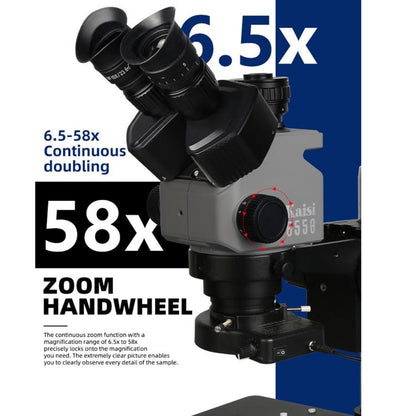 Kaisi 6558 Microsocpio Trinocular 6.5-58X Synchronous Zoom