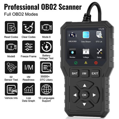 FOXSUR V529 Lector OBD2 Del Motor Pantalla 2,8 Pulgadas