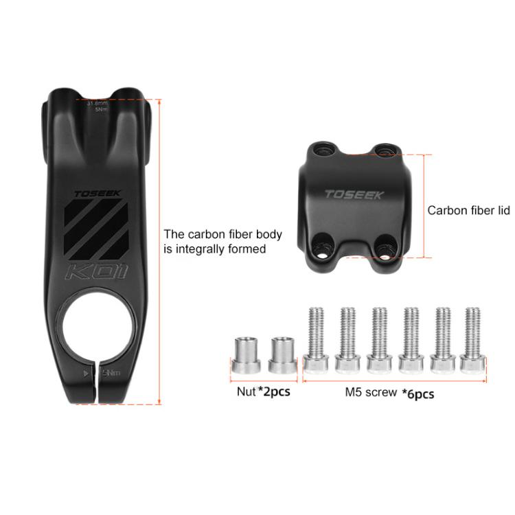 TOSEEK K01 Manillar Bicicleta Fibra De Carbono Riser