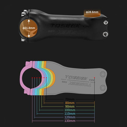 TOSEEK K04 Manillar Bicicleta Carbono Ligero 31.8mm 6/17°