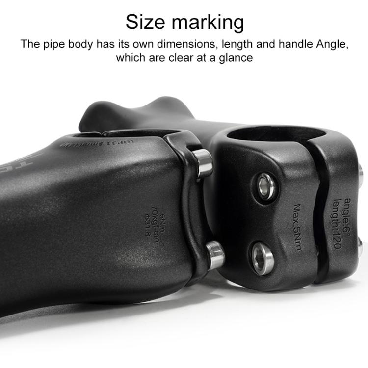 TOSEEK K04 Manillar Bicicleta Carbono Ligero 31.8mm 6/17°