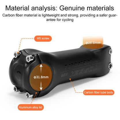 TOSEEK K04 Manillar Bicicleta Carbono Ligero 31.8mm 6/17°