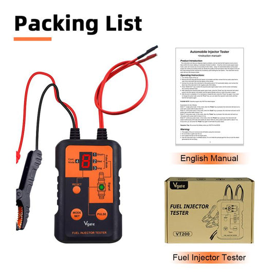 Vgate VT200 12V Car Injector Tester Cuatro Modos Pulso
