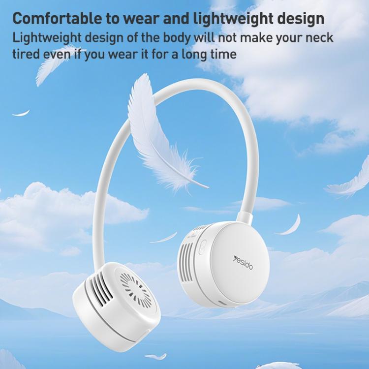 Yesido YF17 Ventilador Portátil Ajustable de Cuello Batería de 1000 mAh Tres Modos de Viento