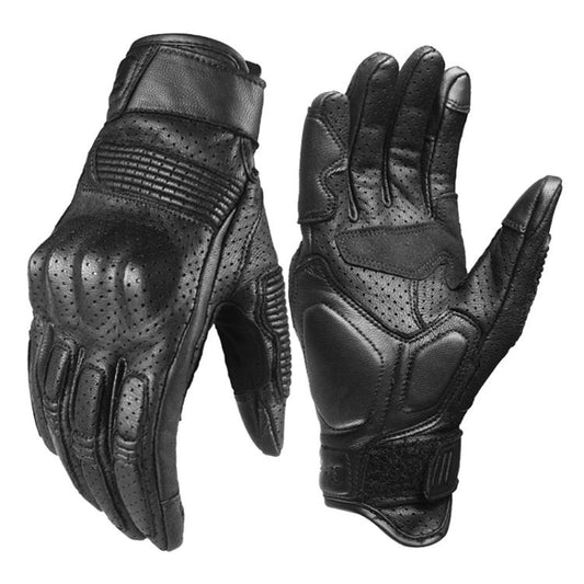 Ghost Racing GR-ST11 Guantes de Moto con Pantalla Táctil Cuero Retro