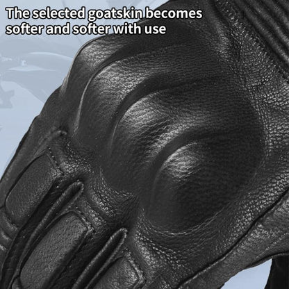 Ghost Racing GR-ST11 Guantes de Moto con Pantalla Táctil Cuero Retro
