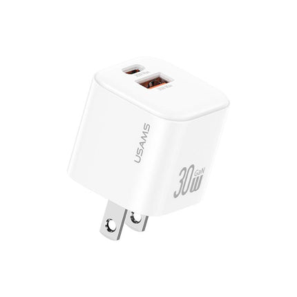 USAMS CC270 Cargador GaN 30W USB C y USB A Doble Puerto by USAMS