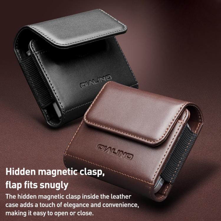 QIALINO Funda Universal Cuero Genuino Con Clip Cinturón