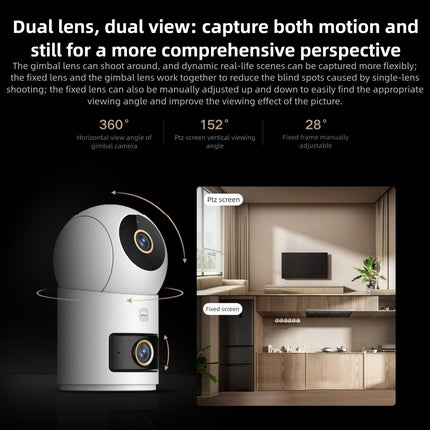 Xiaomi Mijia Smart Camera 4 Doble Lente PTZ 360° 5MP WiFi 6 Seguridad Hogar Blanca US Plug