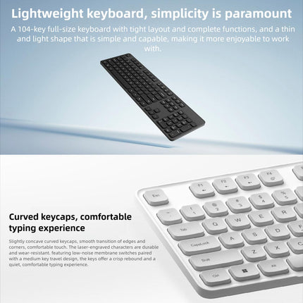 Original Xiaomi Teclado y Ratón Inalámbricos 2.4GHz 104 Teclas 1000DPI Negro