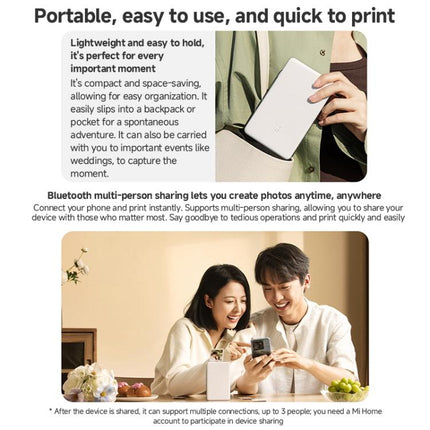 Xiaomi Mijia Pocket Photo Printer Pro Impresora 313x313 DPI 5x7.6 cm Portátil