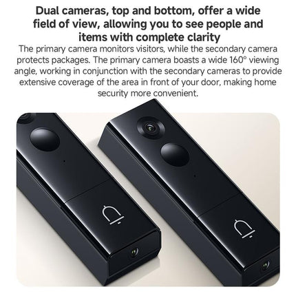 Xiaomi Smart Doorbell 4 Negra 5100mAh con cámara HD 3MP