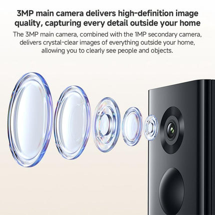 Xiaomi Smart Doorbell 4 Negra 5100mAh con cámara HD 3MP