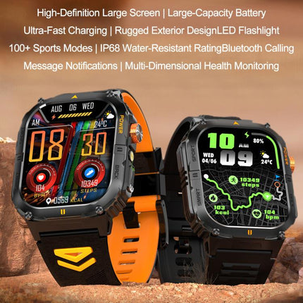 YK YK12 Reloj Inteligente Deportivo Exterior 2.0in IP68 Linterna