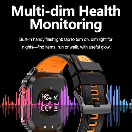 YK YK12 Reloj Inteligente Deportivo Exterior 2.0in IP68 Linterna